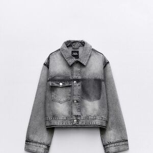 Zara Women's Washed Gray Jean Jacket